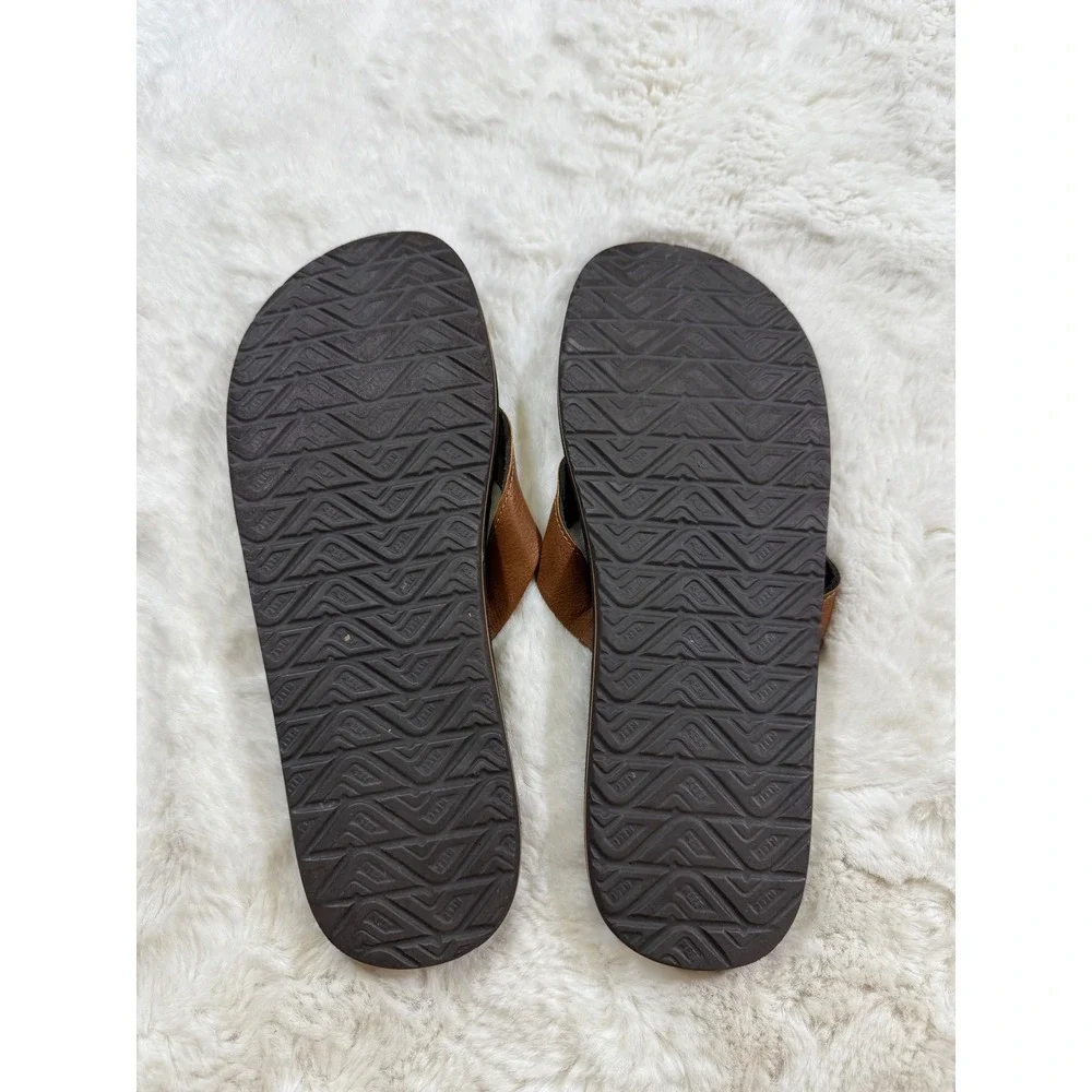 Reef Twinpin Flip Flops 12 Brown Men Surf Beach Sandals Thong Coastal Beach